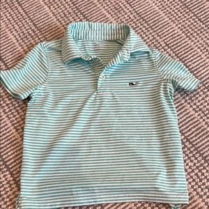 Vineyard Vines Blue and White Striped Polo Shirt